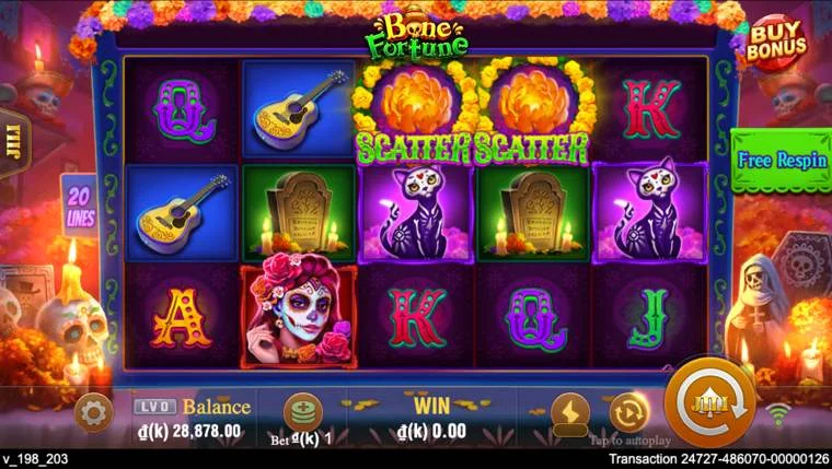Ảnh giao diện chính game Bone Fortune (slot JILI) chơi tại LC79